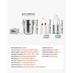 Uimoso Portable Goat Milking Machine with 1.8 Gal / 7 L Bucket for Livestock
