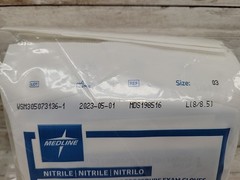 MEDLINE Nitrile Exam Gloves Extended Cuff *19 Singles* Sterile Size: LARGE