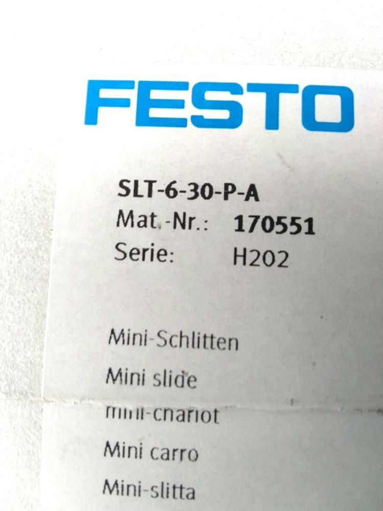 New FESTO SLT-6-30-P-A 170551 Cylinder