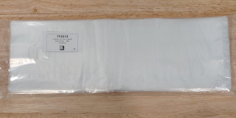 Clear 1 Mil LDPE FDA Plastic Lay Flat Open Top Poly Bags – 6×10, 5×15, 9×24 ONLY