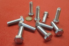 Tap Bolt, FT, 8.8 Zinc Plated Metric, M12 x 1.50 x 40 mm Length, 25 Pc