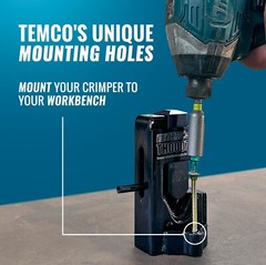 TEMCo Hammer Lug Crimper: 8 AWG to 4/0 Battery/Welding Cables (Mountable)