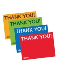 eBay Thank You Cards – Red, Blue, Green and Yellow 5.5” x 4”