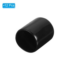 Pack of 12 5/8″ ID Round Rubber End Caps Flexible Rubber Bolt Covers Black