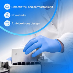 Chemo-Rated Fingertip-Textured Blue Nitrile Exam Gloves, Blue Medical Nitrile Gl