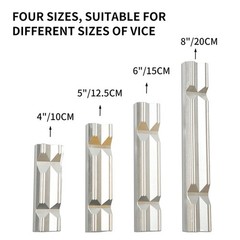 Pair 4″ /5″ /6″ /8″ Aluminum Vise Jaws Magnetic V-type Soft Rubber Pads Covers