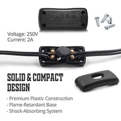 Betus Inline Cord Switch – On/Off in Line Cord Appliance Button Switches 2-Pack