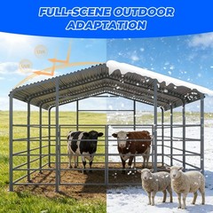 13x20ft Galvanized Heavy-Duty Livestock Shelter Metal Barn for Cattle Horse Goat