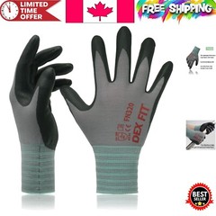 Durable & Breathable Nylon Nitrile Work Gloves FN320, Firm Grip, Medium Size