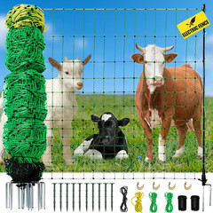 Electric Fence Netting Kit, 164′ x 35.4″ for Livestock with 14 Posts