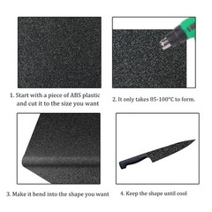 Pack of 2 ABS Plastic Sheet, Black Plastic Sheet 8″ x 12″ x 1/8″ Thick (3mm)