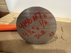1 Slice 4140 Hot Rolled Steel Bar Round Stock Heat Treated 4 1/2” OD x ~1/2”