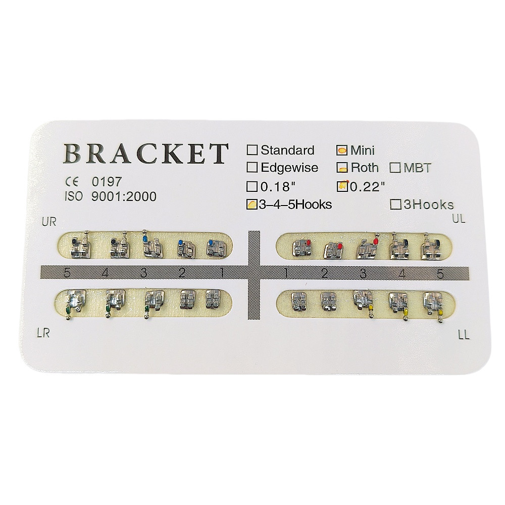 20Pcs Dental One Piece Brackets Mini/Standard Roth/MBT/Edgewise 018/022 Hooks