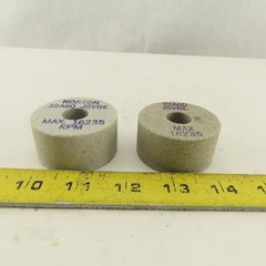 Norton 32A60 J5VBE 2″ x 1″ x 5/8″ Alundum Grinding Wheels Lot Of 2