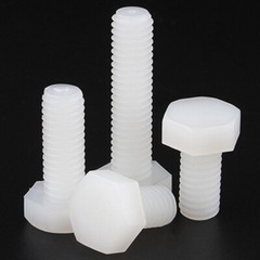 M8 – 1.25 White Nylon Hex Head Bolts Full Thread Hex Cap Plastic Screws DIN 933