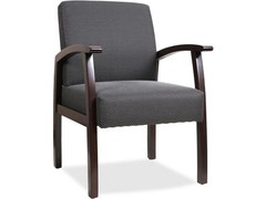 Lorell Guest Chairs 24″x25″x35-1/2″ Charcoal/Espresso frame 68555