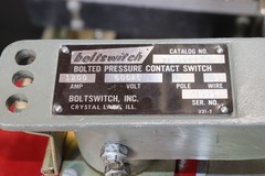 BOLTSWITCH VL368 1200A 3-POLE BOLTED PRESSURE CONTACT SWITCH, 600V