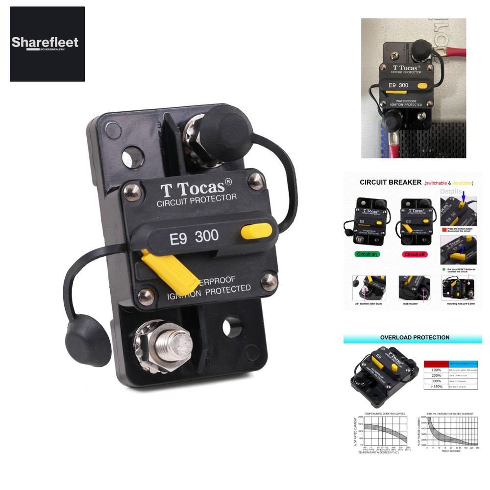 Heavy Duty Circuit Breaker 300A with Reset – 12V-48V DC