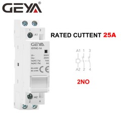 GEYA Modular AC Automatic Contactor 2P 25A 2NO 110V Household Contactor Din Rail