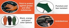 Black 8 Mil Nitrile Gloves X Large 50 Pack – Heavy Duty Mechanic Gloves, with
