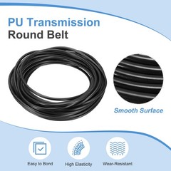 3.5mm Dia 32.8ft (10 Meter) PU Transmission Round Belt (Smooth Surface, Black)
