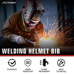 TRQWH True Color Auto-Darkening Welding Helmet Shade 9-13 & Welding Helmet Bib