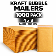 1000 Kraft Bubble Mailers 4×8 #000 Bulk Padded Shipping Envelopes Self Seal