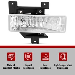 Hecasa Front Right Fog Light W/Bulb Compatible 1997 1998 Ford F150 F250