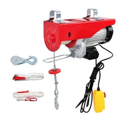 14ft Wired Remote Control 1600W 110V Mini Electric Hoist 2200lbs Crane Winch