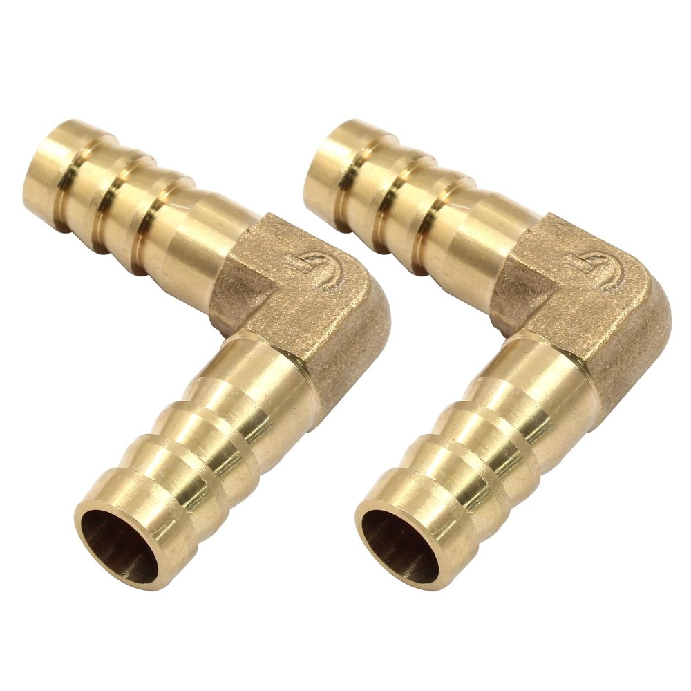 2PCS 3/8″ Hose Barb Fitting 90 Degree Elbow Connector, Right Angle Brass
