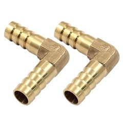 2PCS 3/8″ Hose Barb Fitting 90 Degree Elbow Connector, Right Angle Brass
