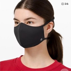 2 Lululemon Black face mask double strapOne size