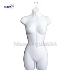 3 Color Combo White Flesh Black Female Torso Body Form Mannequins + 3 HANGERS