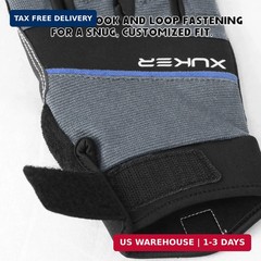 XUKER Half Finger Padded Palm Gloves for Water Sports, Robust & Slip Resistant,