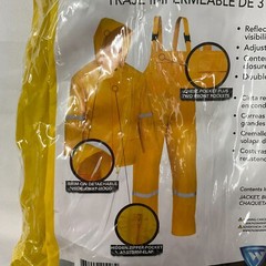Westchester Protective Gear Rain Suit 3 Piece Unisex Adult Size M Yellow