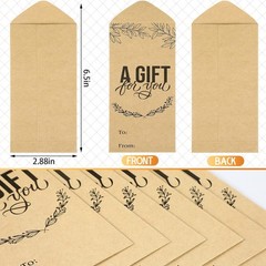 100 Pcs Kraft Money Envelopes for Cash Gift 2.8 x 6.5 Inch Wedding Small Mone…