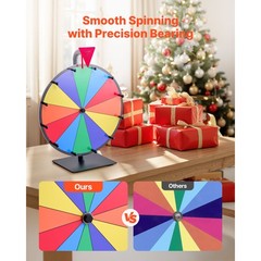 Uimoso 12-Inch Spinning Prize Wheel with 12 Sections and Tabletop Stand