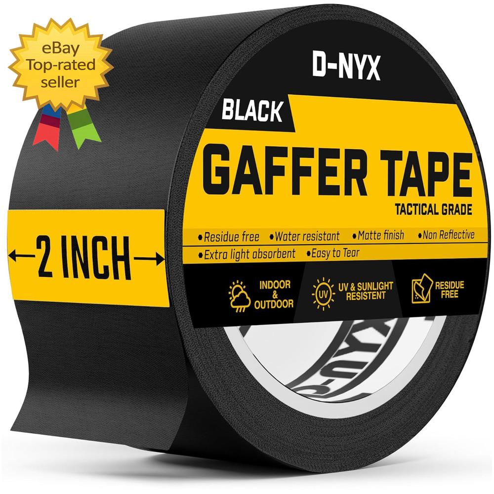 Gaffer Tape 2 Inch X 1 Pack Black Gaffing Tapes Heavy Duty No Residue