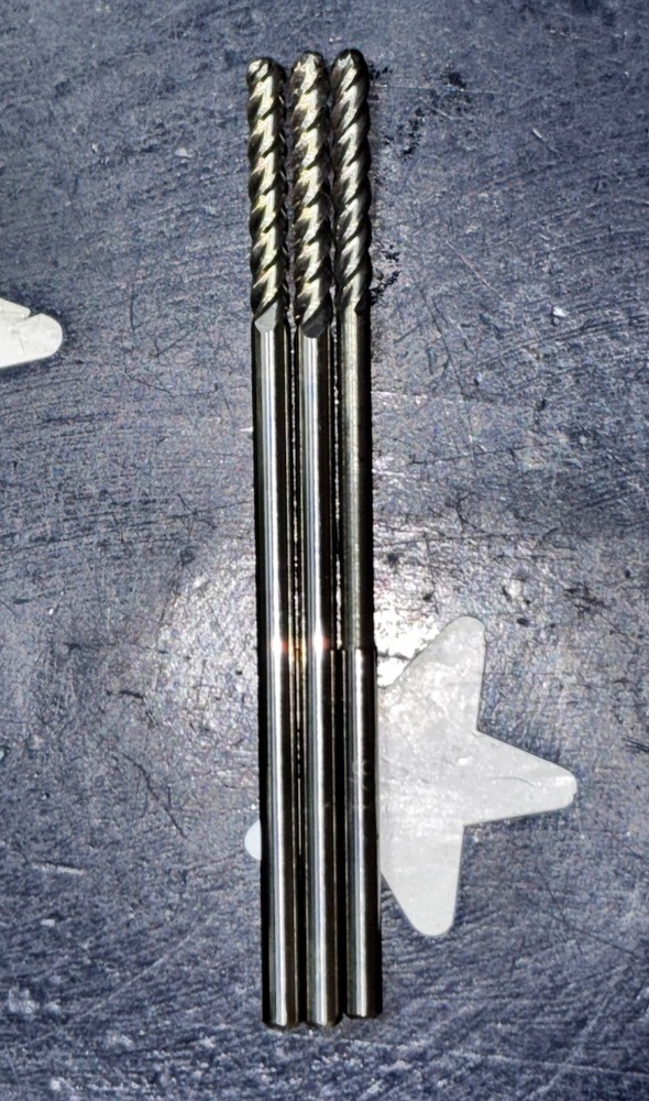 3X ACCUPRO 1/8X1/8X3/4X3 4FL BALLNOSE CARBIDE ENDMILL LR 646120 60338852 3pcs