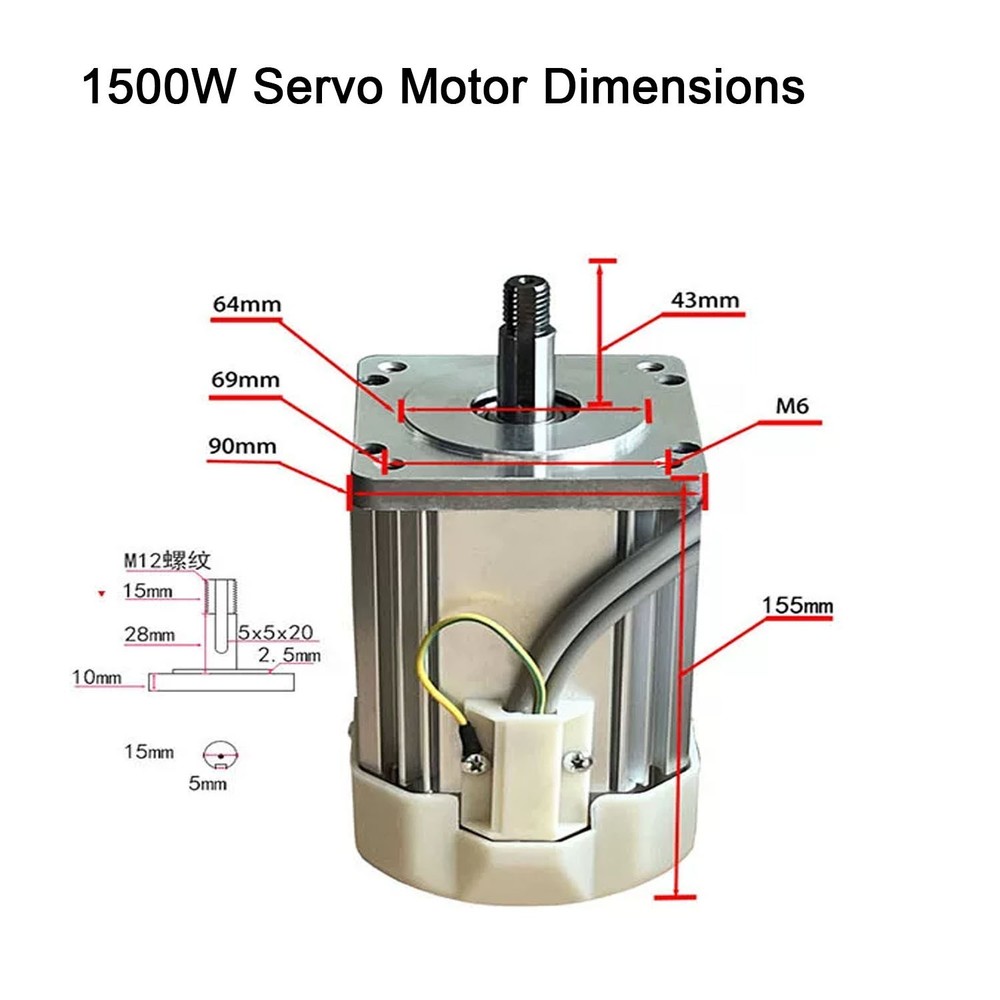 『US』AC110v with Threaded Shaft Brushless Servo Motor +Servo Speed Controller