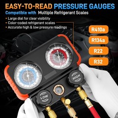 AC Manifold Gauge Set 3 Way for R22 R134a R410a Refrigeration Charging