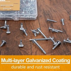 #1 Kit surtido de tornillos autorroscantes, tornillos para chapa de metal n.º 8