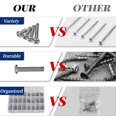 1410PCS M3 Hex Button Head Socket Cap Bolts Screws Washers Nuts Assortment Kits