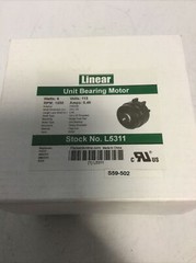 NEW, LINEAR, L5311, UNIT BEARING MOTOR, 115V, 6 WATT, 0.46A, 1550RPM. (28F-1)