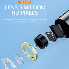 For iOS iPhone 15/Plus/Pro Max/14/Android Cell Phones Endoscope Inspection Cam