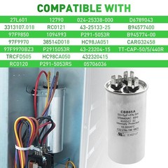 2025 Upgrade 3100248.487 CBB65A Capacitor – 50 + 5uF 370/440VAC 60Hz…