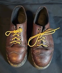 Dr Martens Air Wair P0313 Industrial Steel Toe Work Shoes Brown Leather Size M9