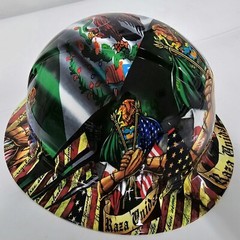 full brim hard hat custom hydro dipped IN MEXICAN ROOTS RAZA UNIDA USA PRIDE