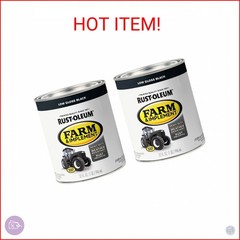 Rust-Oleum 280107-2PK Farm & Implement Enamel Paint, Quart, Low Gloss Black, 0.2