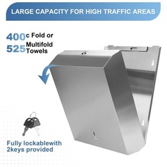 Paper Towel Dispenser Wall Mount Commercial, Fingerprint -Proof Paper Towel H…